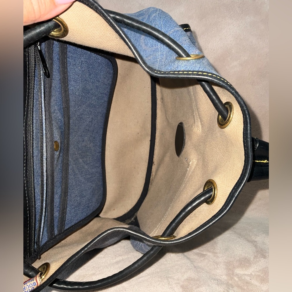 Dooney & Bourke Vintage Canyon Backpack in blue denim. 10.5”x 9.25”x 4” - Picture 10 of 16